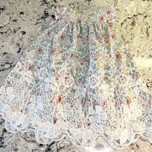 Pippa & Julie Floral Dress with Scalloped Lace Hem